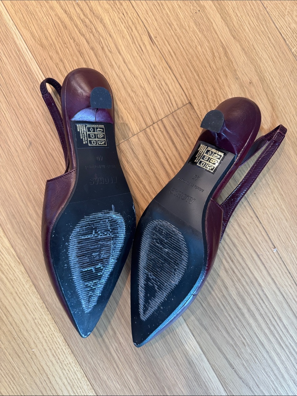 ALOHAS Wine Pointed Slingback Kitten Heels - Picture 3 of 3